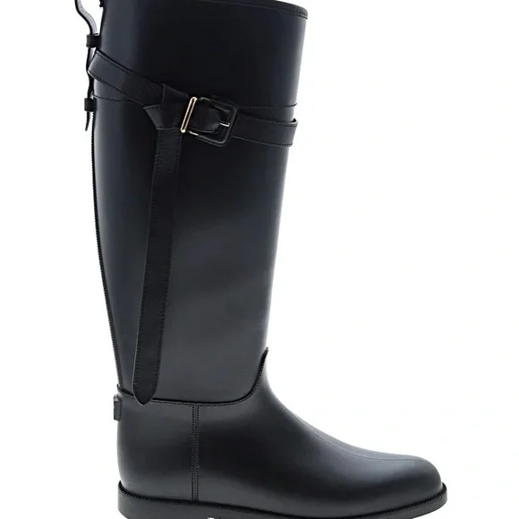 Burberry Equestrian-Style Tall Rain Boots – Black – Size 7 (EUC) No Box** - Picture 5 of 7